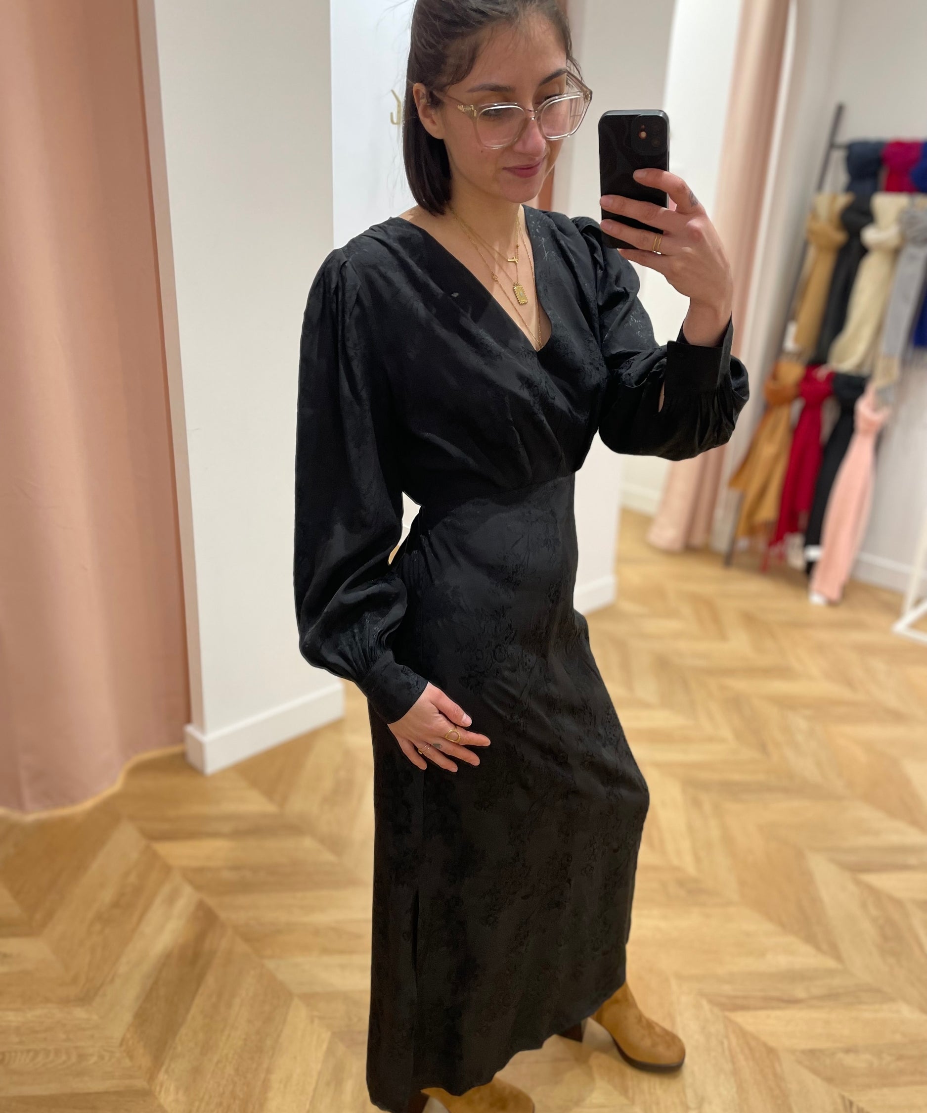 Robe longue Olsen - Noire - GRACE & MILA