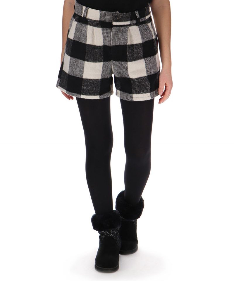 Short en laine à carreaux Umanuka - Ecru - Sun Valley femme