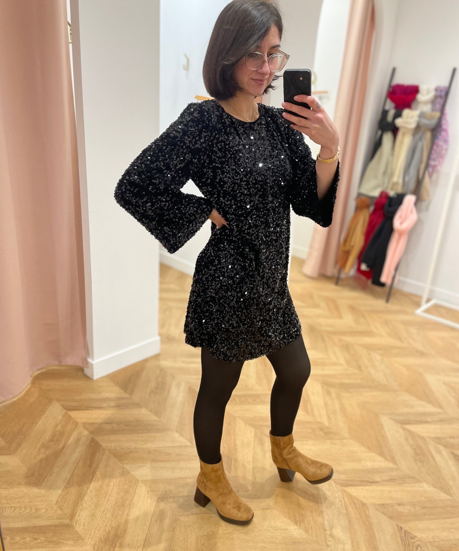 Robe courte Oprah - Noire - GRACE & MILA