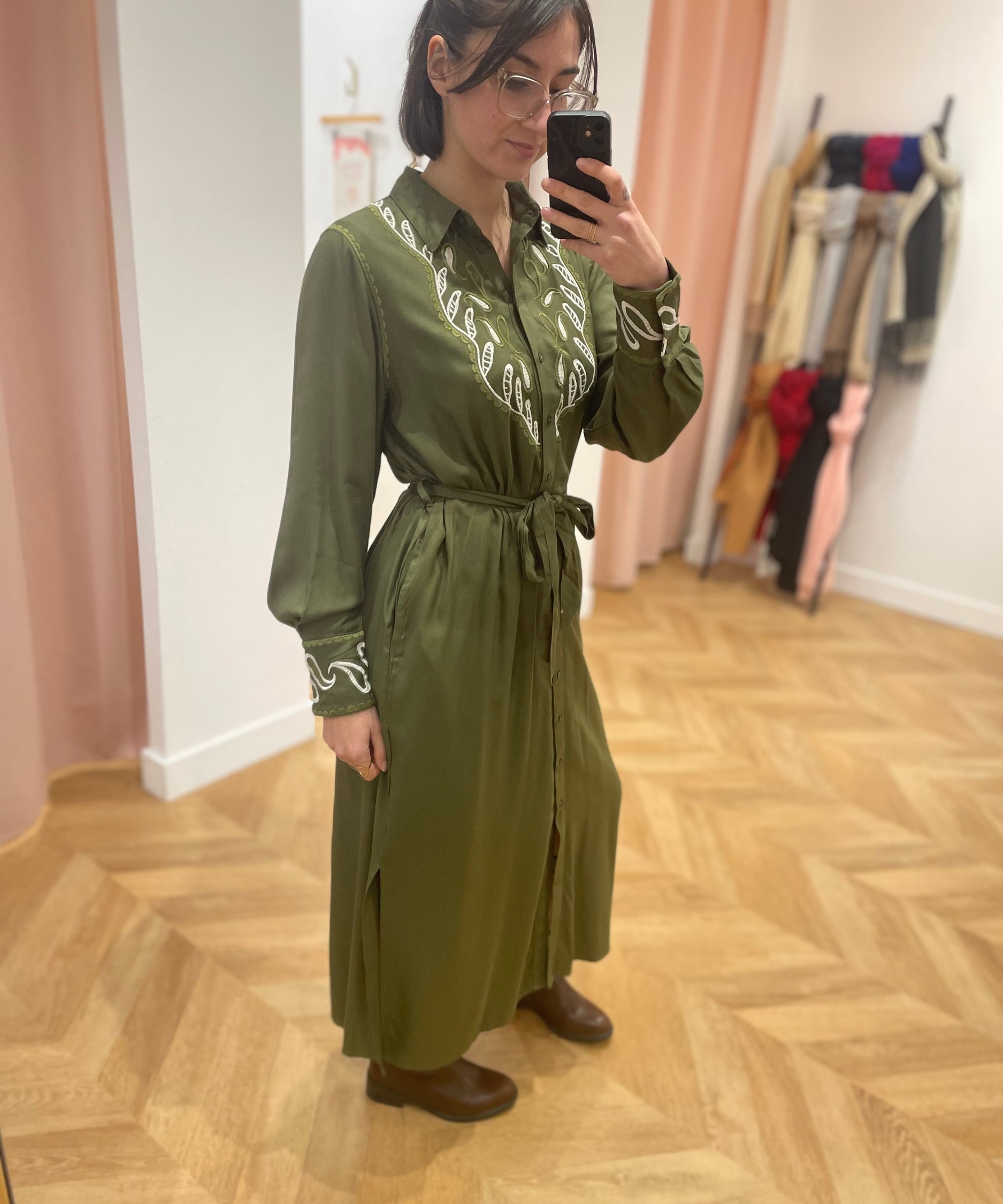 Robe longue Oriany - Olive - AN'GE