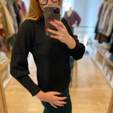 Pull fin en maille tressée avec col fantaisie Pablijo - Noir - SUNCOO