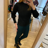 Pull fin en maille tressée avec col fantaisie Pablijo - Noir - SUNCOO