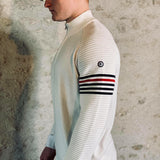 Pull col zippé - blanc - SUN VALLEY HOMME