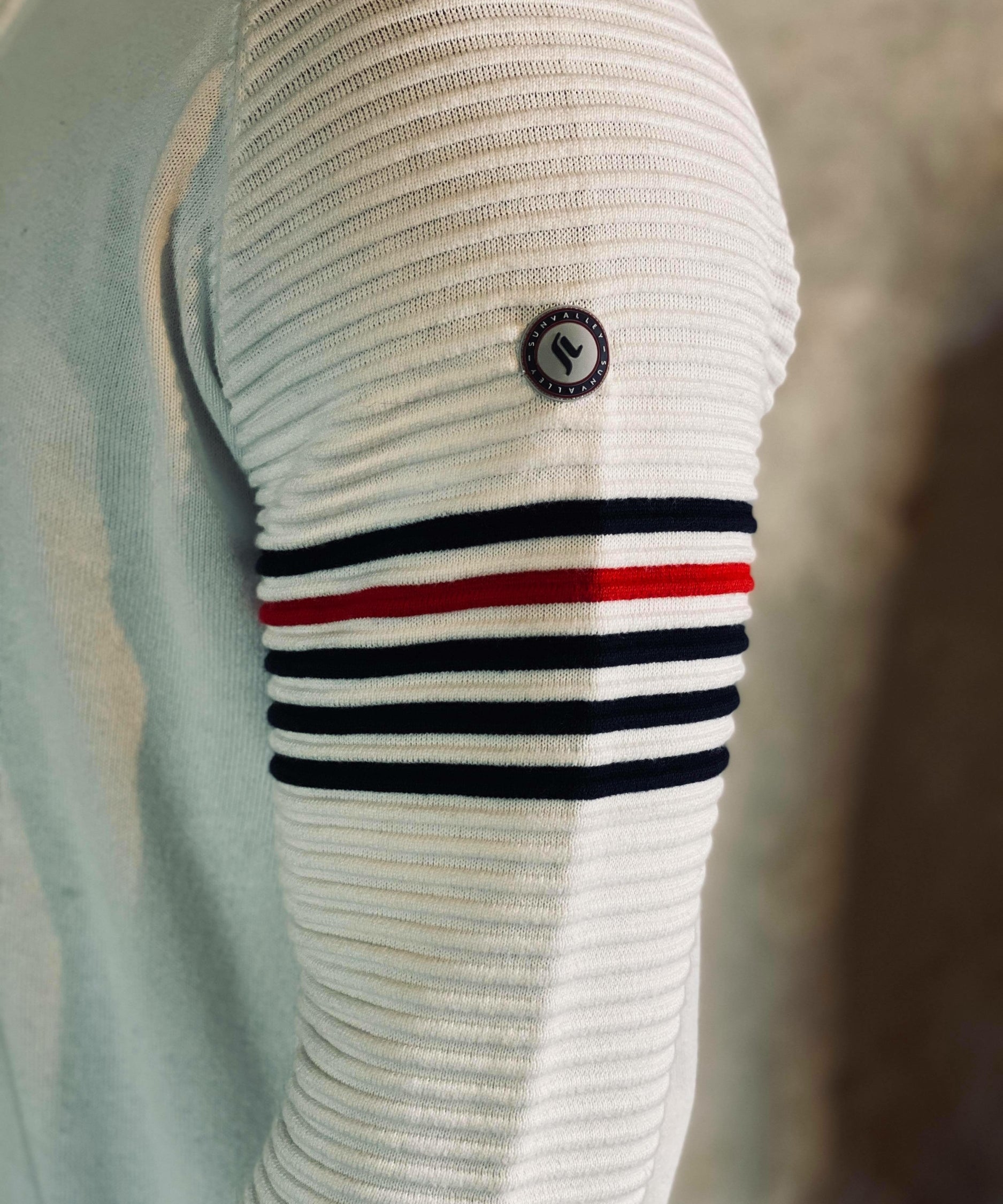 Pull col zippé - blanc - SUN VALLEY HOMME