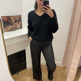 Pantalon à jambe ample Objlisa - Black silver - OBJECT