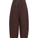 Pantalon barrel VIJEMMA VILA Coffee Bean – vue de face avec ceinture