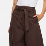 Pantalon barrel VIJEMMA VILA Coffee Bean – détail taille et ceinture à nouer
