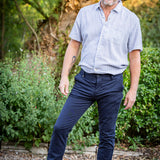 Chemise rayée à manches courte Deerpark - Marine - BARBOUR HOMME