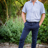 Chemise rayée à manches courte Deerpark - Marine - BARBOUR HOMME