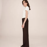 Pantalon de tailleur évasé Singer - Chocolat - GRACE & MILA