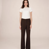 Pantalon de tailleur évasé Singer - Chocolat - GRACE & MILA