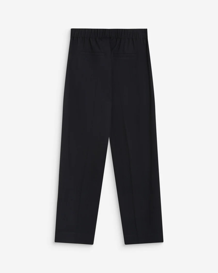 Pantalon cigarette ARMSTRONG GRACE & MILA marine – vue de dos avec taille élastiquée