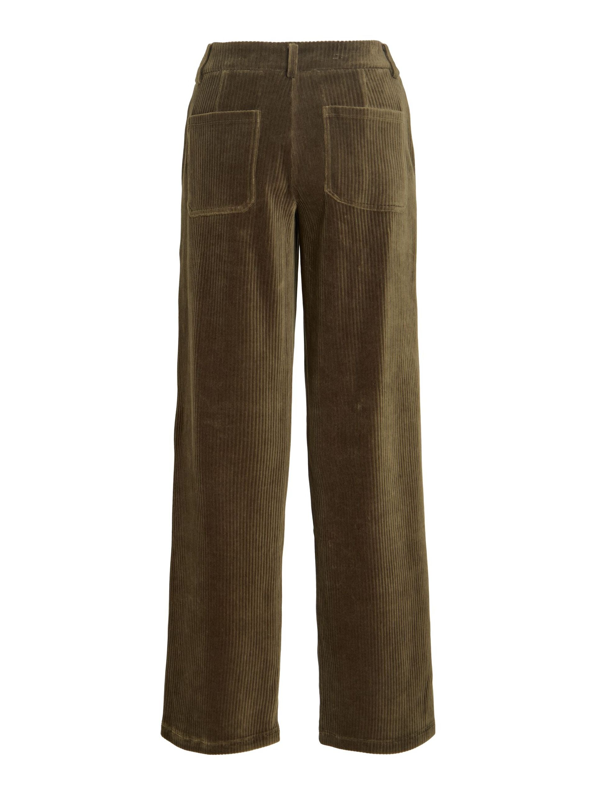 Pantalon large VIKITA VILA Forest Night en velours côtelé – vue de dos