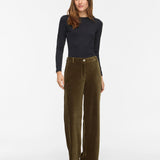 Pantalon large VIKITA VILA Forest Night – porté de face