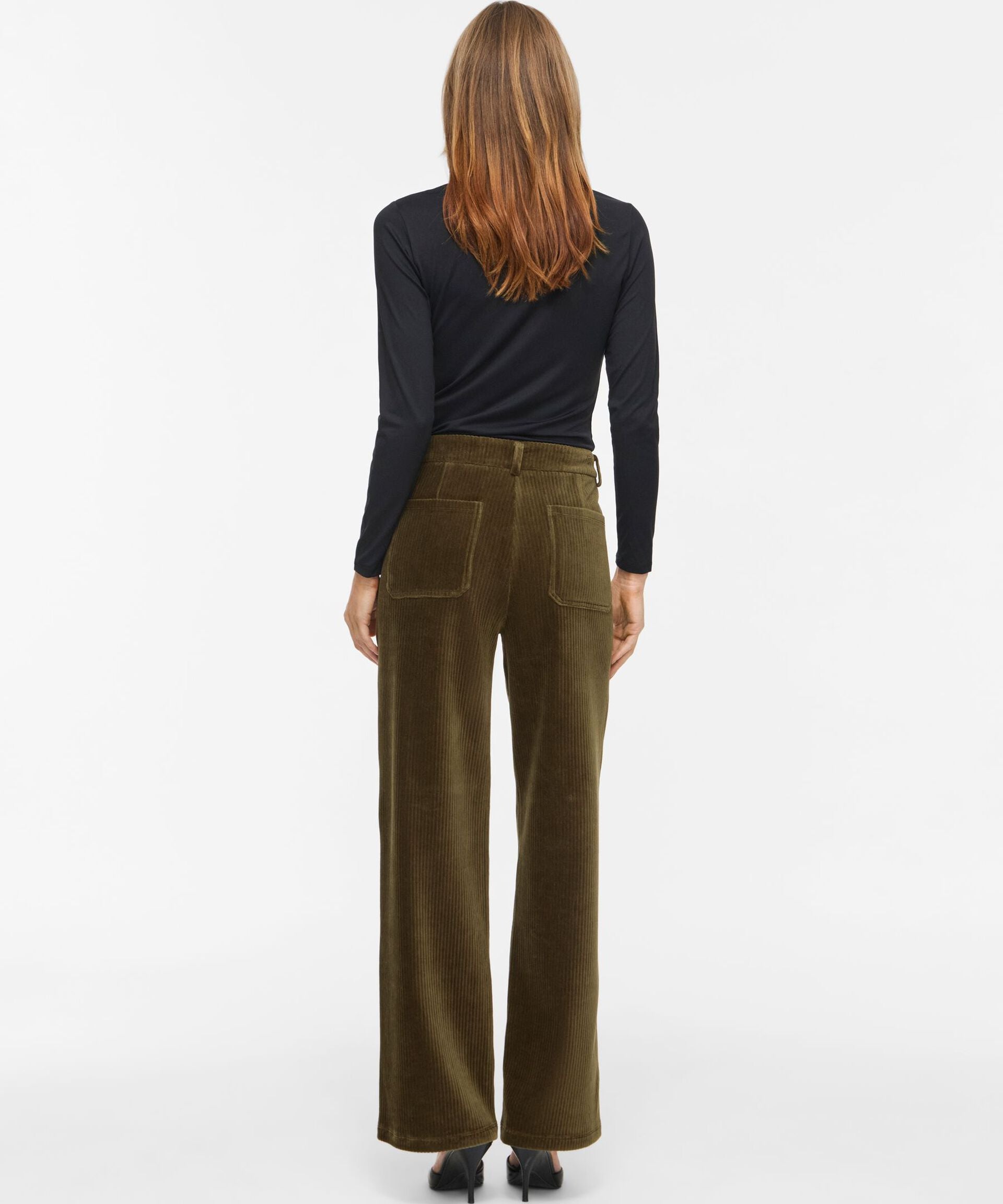 Pantalon large VIKITA VILA Forest Night – porté de dos
