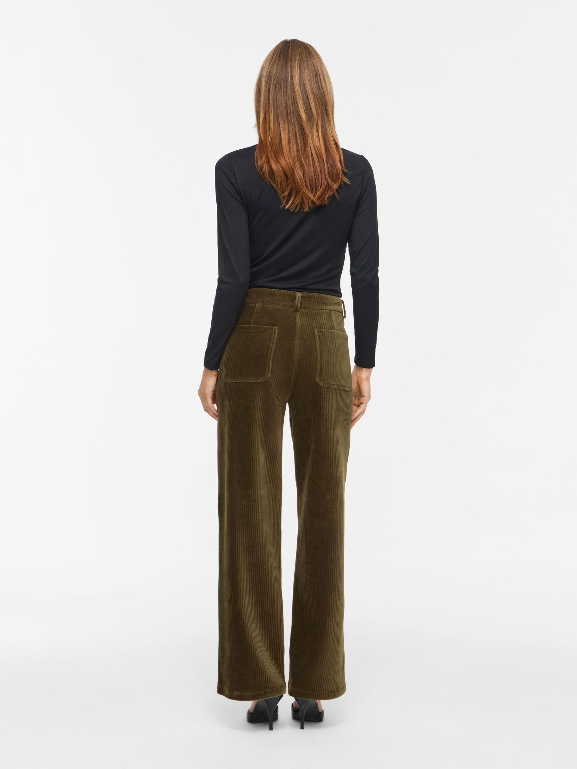 Pantalon large VIKITA VILA Forest Night – porté de dos