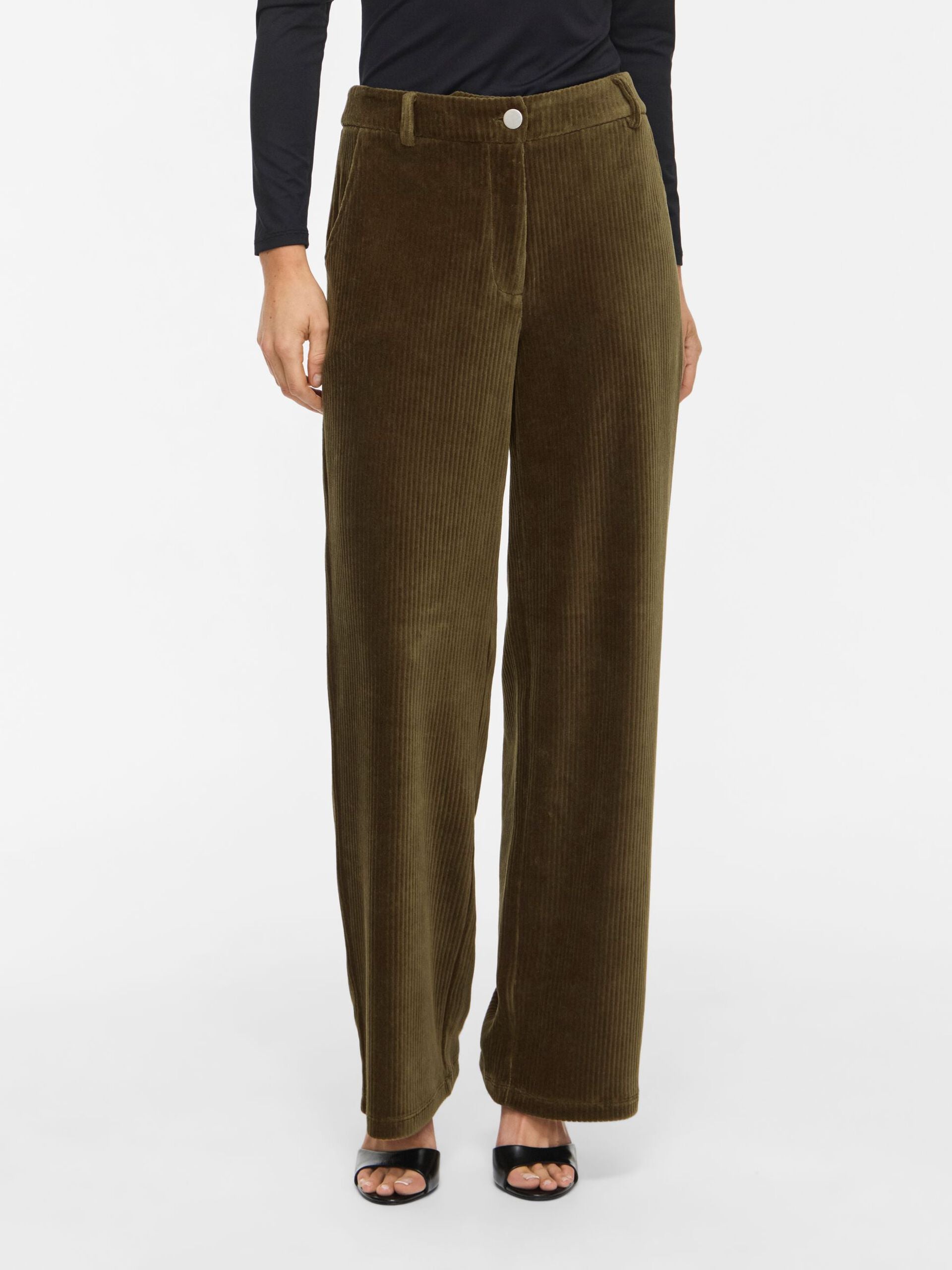 Pantalon large VIKITA VILA Forest Night – vue portée de face