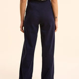 Pantalon de costume large faux-uni - Marine - I.Code