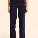 Pantalon de costume large faux-uni - Marine - I.Code