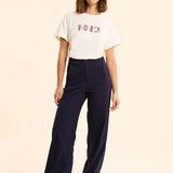 Pantalon de costume large faux-uni - Marine - I.Code