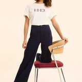 Pantalon de costume large faux-uni - Marine - I.Code