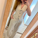 Pantalon de costume flare - Silky stone - MARC'O POLO FEMME