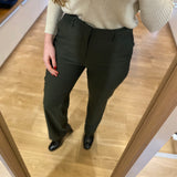 Pantalon de tailleur à micro-chevrons - Kaki foncé - IKKS WOMEN