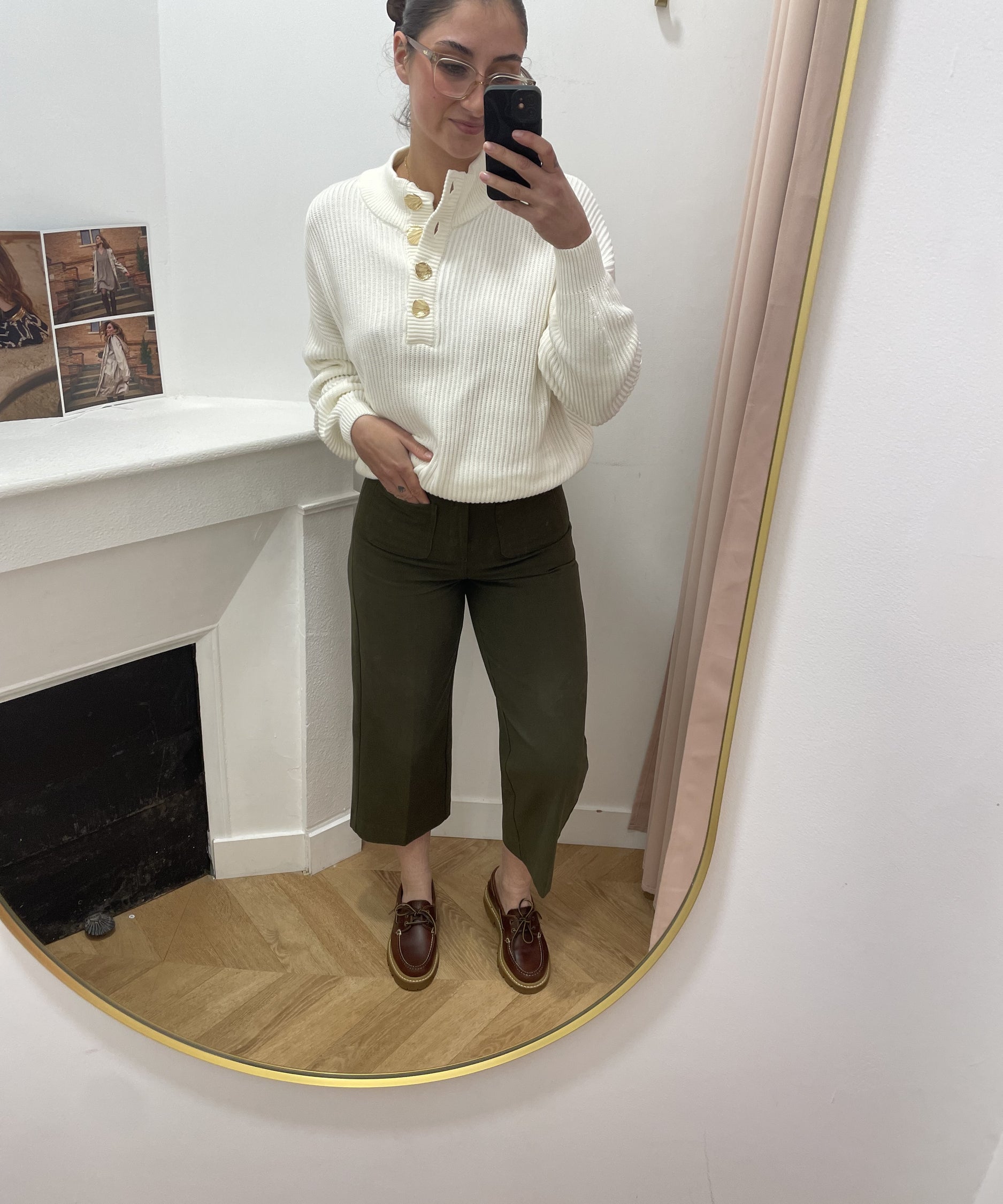 Pull en maille col ras-du-cou Viching - Birch - VILA