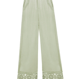 Pantalon droit détail en crochet Priella - Vert - LA PETITE ETOILE