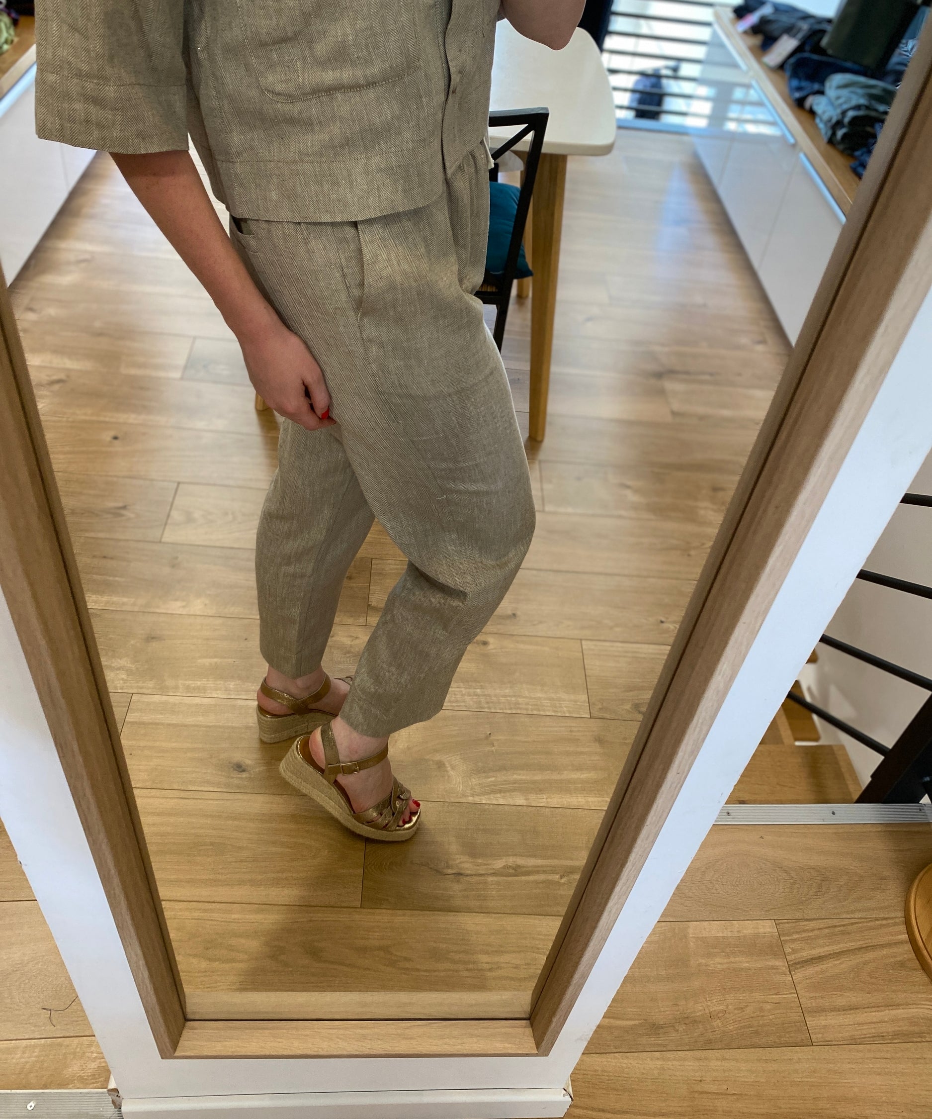 Pantalon droit en lin Joplin - Kaki - SUNCOO