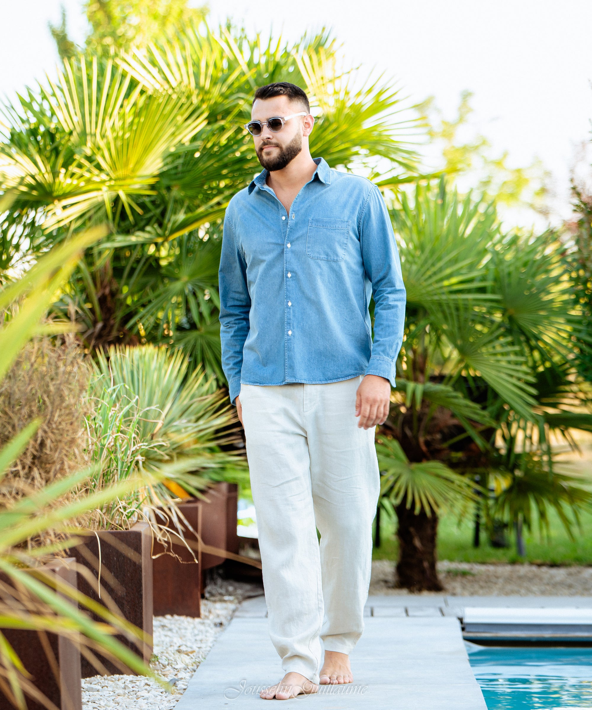 Pantalon en lin Belsbo - Gris soie - MARC'O POLO HOMME