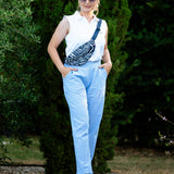 Qoany print fabric fanny pack - Navy blue - Sun Valley women