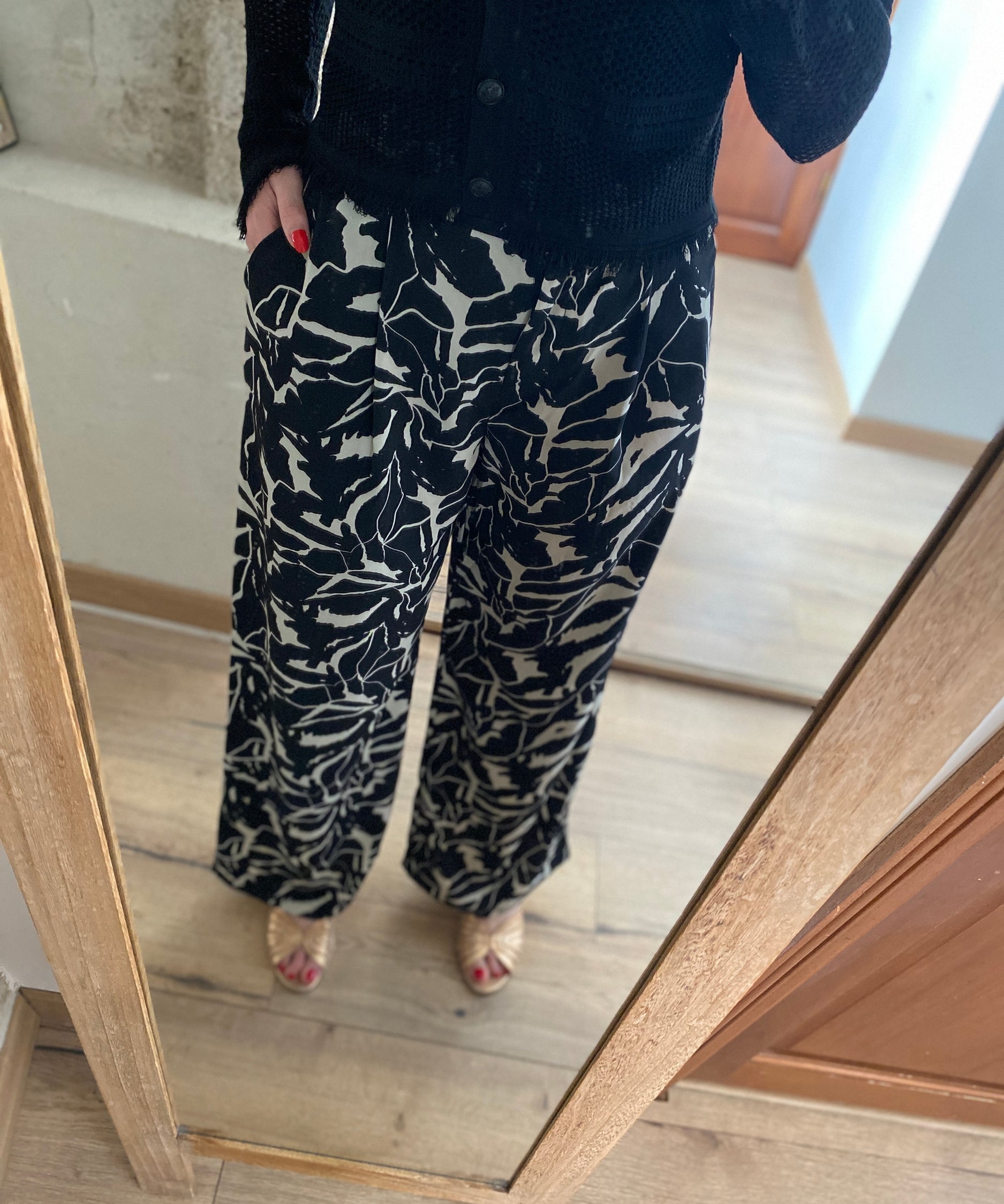 Pantalon fluide large imprimé - IKKS WOMEN