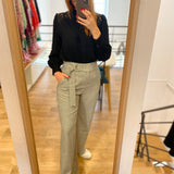 Pantalon large taille haute Jaime - Gris clair - SUNCOO