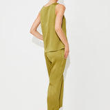 Pantalon fluide satiné Jay - Kaki - Suncoo