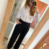 Pantalon fluide en satin Johan - Noir - Suncoo