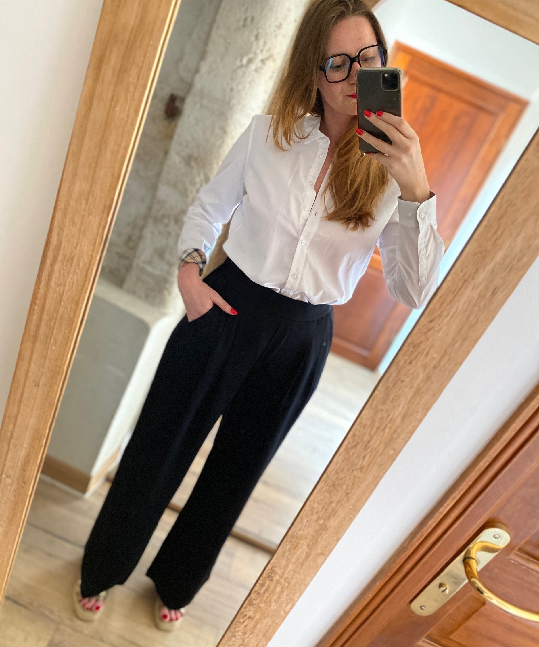 Pantalon fluide en satin Johan - Noir - Suncoo