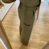Pantalon large taille haute Jules - Kaki - Suncoo