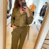 Pantalon large taille haute Jules - Kaki - Suncoo