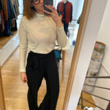 Pantalon large avec ceinture nouée - Noir - IKKS WOMEN