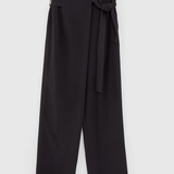 Pantalon large avec ceinture nouée - Noir - IKKS WOMEN