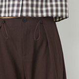 Jio chic wide-leg drawstring trousers - Chocolate - SUNCOO