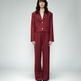 Pantalon large Oscar - Bordeaux - GRACE & MILA