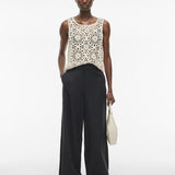 Pantalon large en lin Rousummer - Metéorite - ROUGE