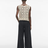 Pantalon large en lin Rousummer - Metéorite - ROUGE