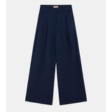 Pantalon large tailleur chic Japon - Bleu nuit - SUNCOO