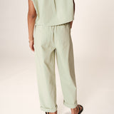 Pantalon large en coton Rhode - Menthe - GRACE & MILA