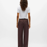 Pantalon large OBJLISA OBJECT Chocolate Plum – porté de dos