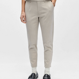 Pantalon slim OBJLISA OBJECT beige grisé – coupe fuselée et longueur cheville