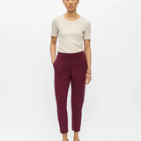 Pantalon ObjLisa OBJECT bordeaux – vue portée de face